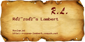 Rózsás Lambert névjegykártya